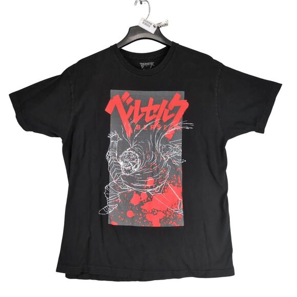 Berserk Anime Men's XL Graphic T-Shirt Short Sleeve Black Swordsman Guts Manga - Picture 1 of 10